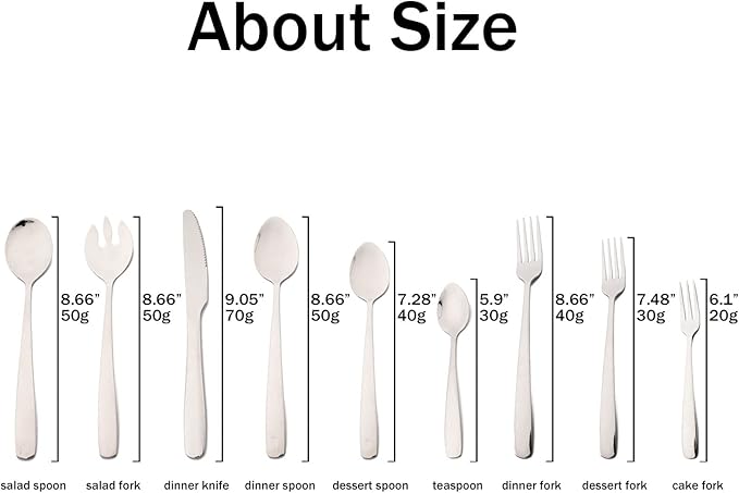 36pcs 304 Stainless Steel Silverware Set with Salad Forks and Salad Spoon, Elegant Utensils Cutlery Set, Mirror Serving Flatware Set, Service for 4, Dishwasher Safe