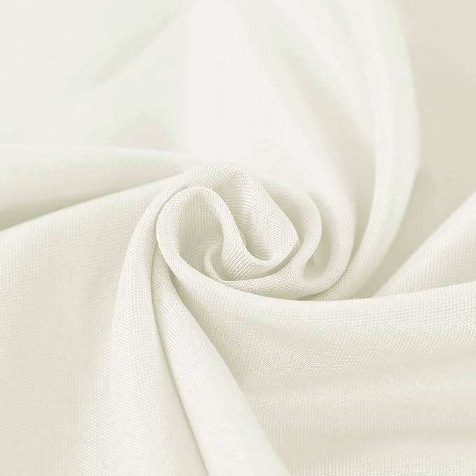 6 Pack Ivory Round Tablecloths 108 Inches Table Cloth Stain and Wrinkle Resistant Washable Polyester Table Cover Fabric for Party, Wedding,Dining,and Banquet Decoration