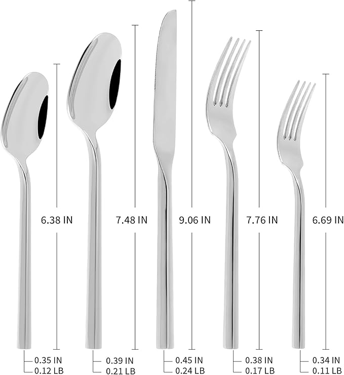 Silverware Set Flatware Set 40 Pieces Stainless Steel Cutlery Set Hexagonal Pattern Mirror Finished Home Daily Use Housewarming Wedding Gift Service for 8