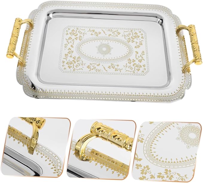 PRETYZOOM Serving Plates Euro Pallet Snacks Plate Beverage Serving Tray for Home Decor