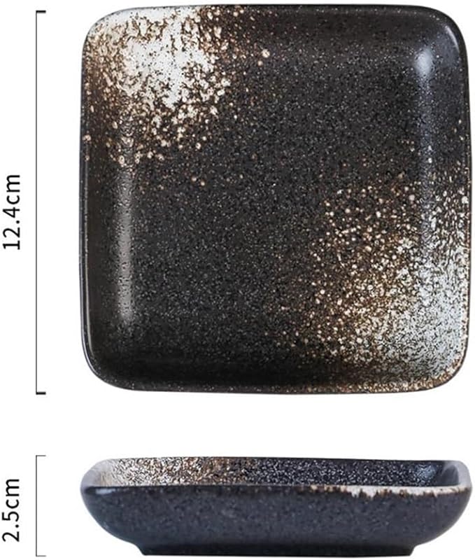 Appetizer Plates Square Ceramic Sushi Plate Shallow Sauce Dish Pretty Tablware Soy Meat Salad Trays Kitchen Accessories for Condiment