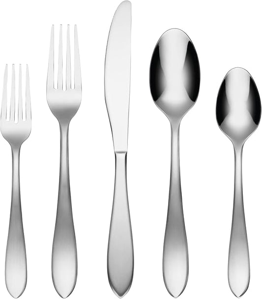 Cambridge 286720CSLG12 Delia Satin Mirror 20-Piece Flatware Set