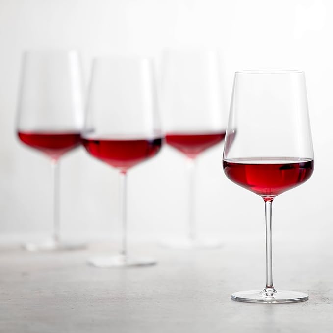 Zwiesel Glas Vervino German-Made Crystal Glass, 25 Ounce Cabernet/Bordeaux (Set of 4), Clear