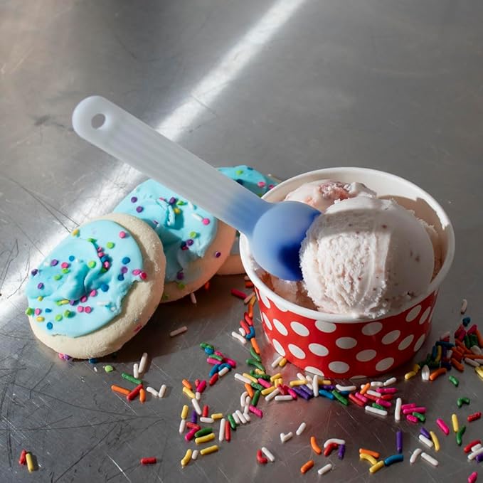 1000-Count XL Color Changing Ice Cream Plastic Spoons | Changes White to Blue When Cold | Perfect for Desserts, Yogurts, Ice Cream, Gelato | Frozen Dessert Supplies