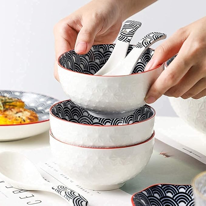 Plates Bowl Ceramic Dinnerware Set, 43 Piece for Party, Porcelain Combination Tableware Set