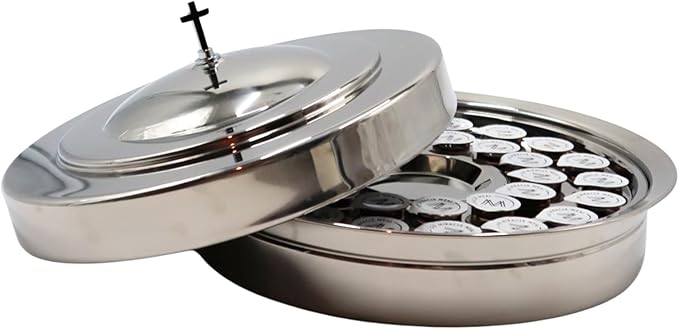 Silver Premium Communion Tray Lid – Stainless Steel Cover for 32-Cup Communion Ware
