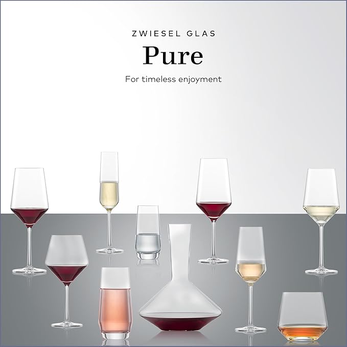 ZWIESEL GLAS Pure Burgundy Red Wine Glass (Set of 6), Graceful Burgundy Glasses for Red Wine, Dishwasher-Safe Tritan Crystal Glasses, Made in Germany (23 Ounce)