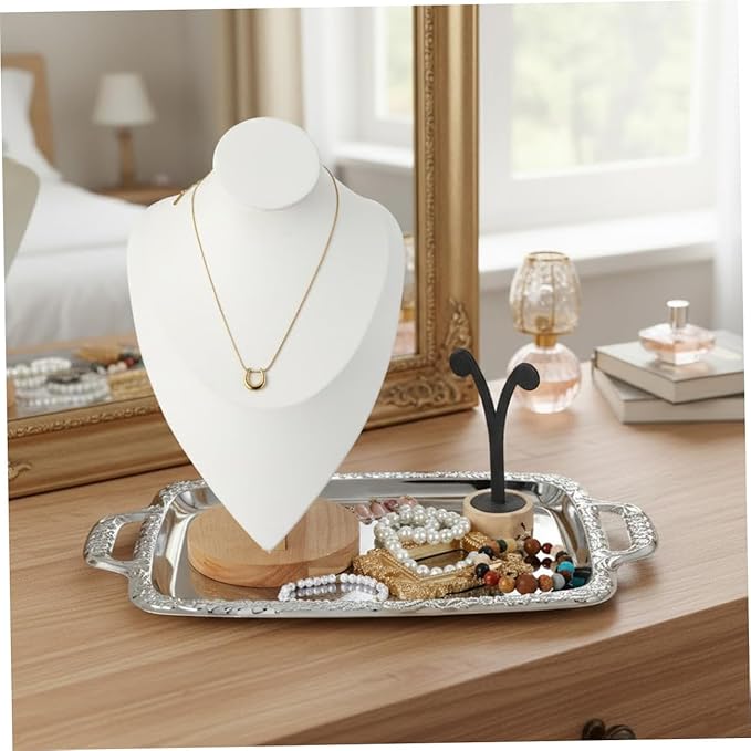 Angoily Metal Kitchen Tray Multi-Purpose Serving Tray Silver Rectangular for Dining Room Tableware Food Storage 15. 35 X 9. 05 Inch