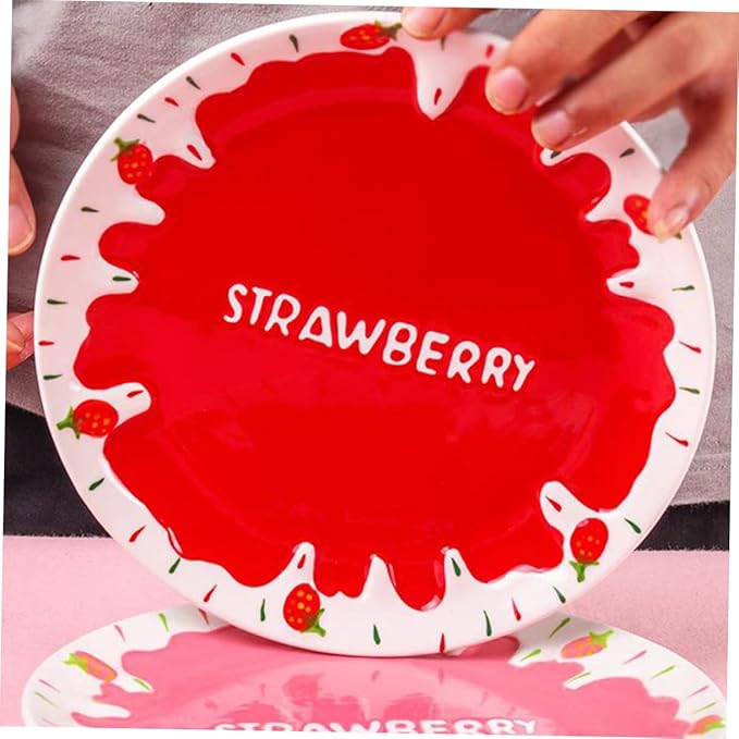 Multifunctional Strawberry Decor Plate Kitchen Ceramic Plate Dinnerware Decorative