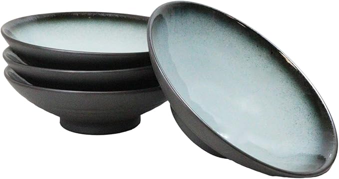 Ebros Gift Blue Sky Stars Artistic Seikai Porcelain Collection Dinnerware Serveware Kitchenware Set Asian Japanese Dining Restaurant Supply (Pack Of 4 Large Ramen Soup Dinner Bowl 36oz)
