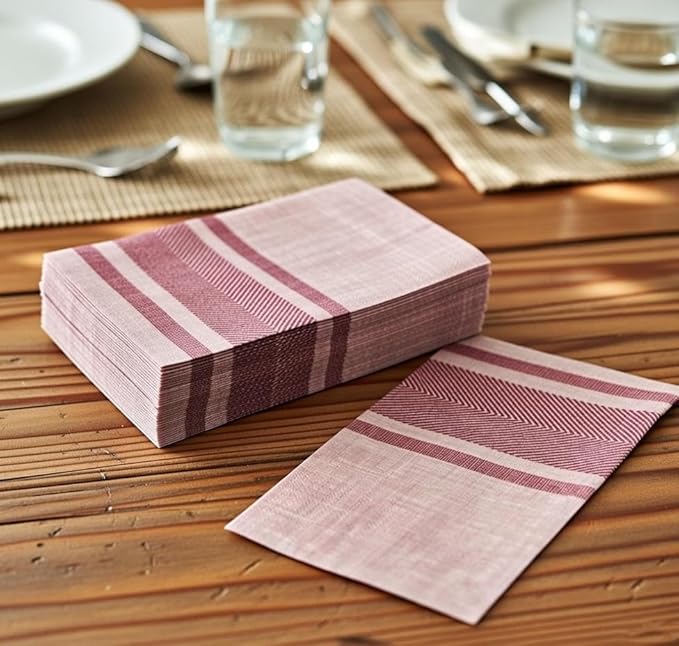Made in Italy Linen-Feel Disposable Guest Towels - Premium Airlaid Cloth-Like Bathroom Napkins, Soft & Absorbent Luxury Hand Towels, Elegant Dinner Napkins for Parties