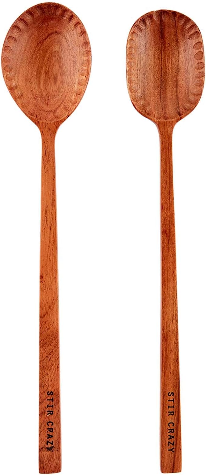Mud Pie Wood Serving Set, 14", Cause A Stir
