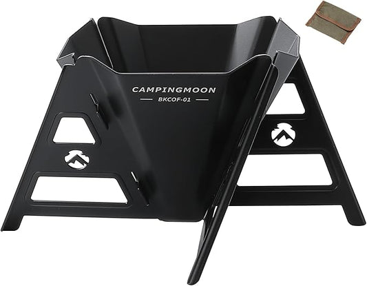 CAMPINGMOON Collapsible Coffee Dripper Pour Over Camping Outdoor 304 Stainless Steel COF-01 (Black)
