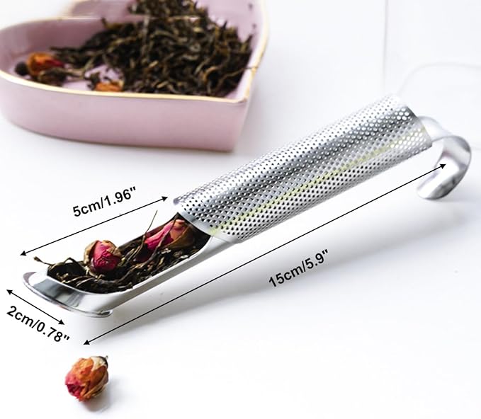 Stainless Steel Tea Strainers,Long-handle Tea Filter Infuser,Reusable Tea Steeper for Loose Leaf Tea Herbs Spice