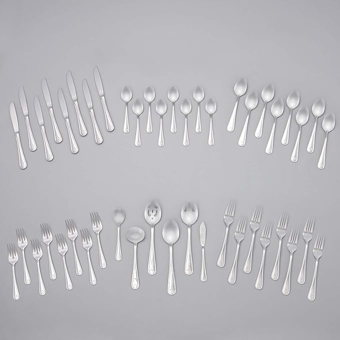 RiverRidge 46-Pc. Monogrammed Flatware, Service for 8, Marina Pattern - Q