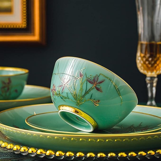 Dinnerware Sets - Luxury Gift Dishes Service Set, 45PCS Ceramic Dinnerware Set Bone China Tableware Dishes Plates Ceramic Combination Dinner Service Set Porcelaine Service for 10