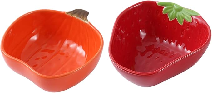 HEXEH Salad Plate Exquisite Fruit Shape Snack Dish Ceramic Soy Sauce Dipping Bowls Side Dishes for Snack Sushi Fruit Appetizer Dessert 2pcs Plastic Plate (Color : C)