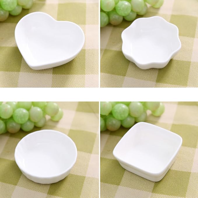 Alipis 2pcs Japanese Porcelain Dipping Bowls Condiment Dish Dessert Tray Appetizer Plates Ceramic Sauce Dishes