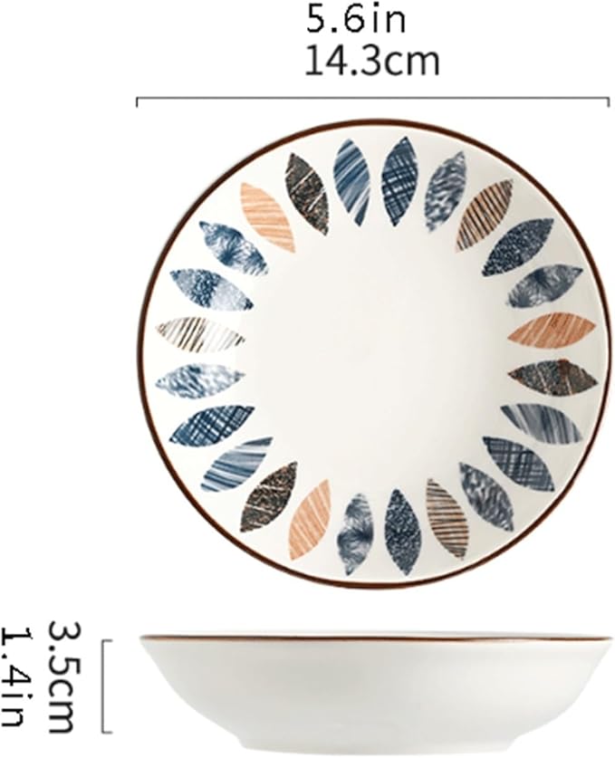 Appetizer Bowls Round Plates Home Ceramic Dessert Plates Set 2 or 4, Dipping Dishes Apply to Sushi Sauce Snack Appetizer and Kitchen Prep. Salad Bowls (Color : 1)