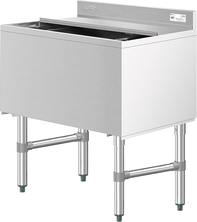 KoolMore 30 Inch Commercial Stainless Steel Underbar Ice Bin with Siding Lid, NSF Certified (KM-UIB-1830)