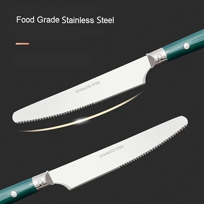 5/20/30-Piece Lightweight Stainless Steel Silverware Set for Everyday Use, Flatware Service for 1/4/6, Steak Knife Fork Spoon Dessert Tea Spoon Fruit Fork, Durable Reusable, Red