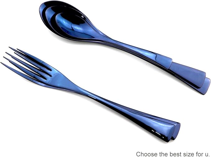JASHII Luxury Jubilee Blue Flatware Set 20-Piece Iridescent Silverware Sets Replace Black Mirror Polished, 18/10 Stainless Steel Utensils For 4, Dinner Knife Fork Fork w/DESSERT COFFEE Spoon