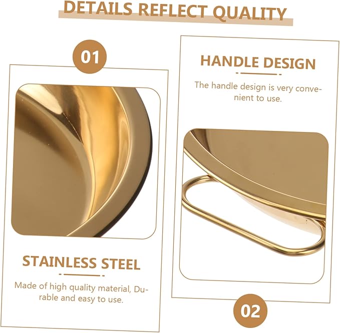 Ciieeo Covered Serving Tray Round Plate Stainless Steel Plate for Steamed Rice