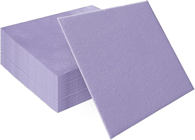 PAW - 50 Pieces Linen-Feel Paper Napkins 16" x 16", Disposable Cloth-Like Napkins Gold, Violet Dinner Napkins for Party, Wedding, Christmas