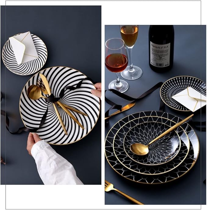 Kitchen Plates Dining Plate Ceramic Plate Sushi Plate Scratch-resistant Durable Porcelain Plate Soup Plate Ramen Bowl Restaurant Plates(B,Small)