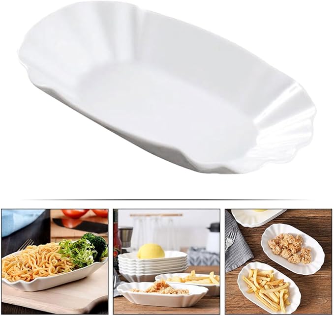 SECFOU 2pcs Appetizer Plates for Snacks Dips and Fruits Creative Porcelain Dessert and Salad Plates for Kitchen Parties and Gatherings for Serving Appetizers and Side Dishes