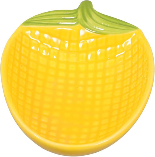 GLEAVI Creative Cartoon Ceramic Corn Dipping Sauce Plate Unique Appetizer Dish for Snacks Side Dishes and Food Presentation