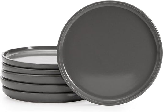 Cutiset 8in Dinner Plate, Set of 6 Brown Blue (Brown, 8in)