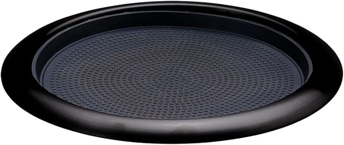 Service Ideas TR1412RIBX Tray with Removable Insert, 12" Round, Stainless Steel, Black Onyx