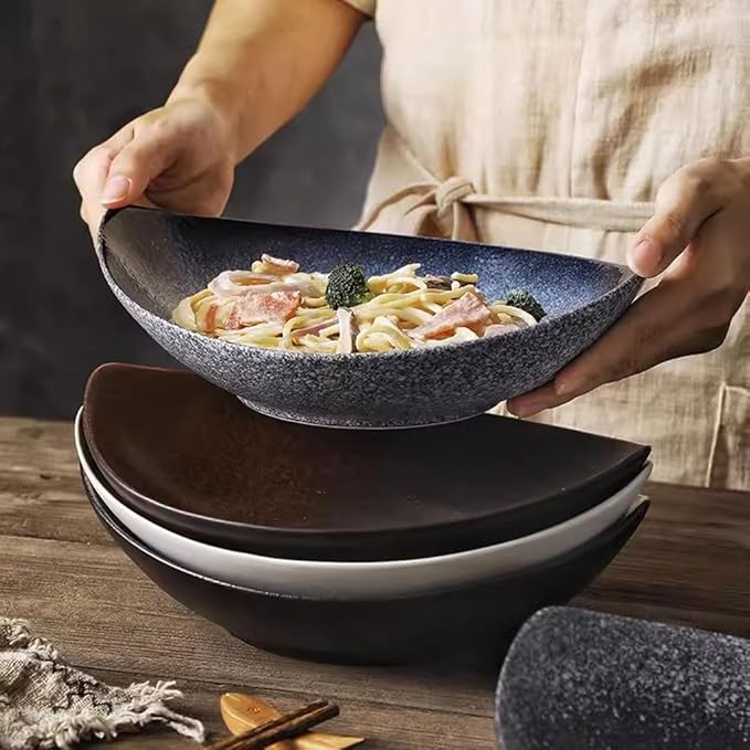SONGCHAO Party Supplies Ceramic Plate Dish Plate Household Salad Plate Cold Dish Plate Restaurant Commercial Large Plate Light Luxury Soup Plate Western Food Plate Party Plates (Color : 7)