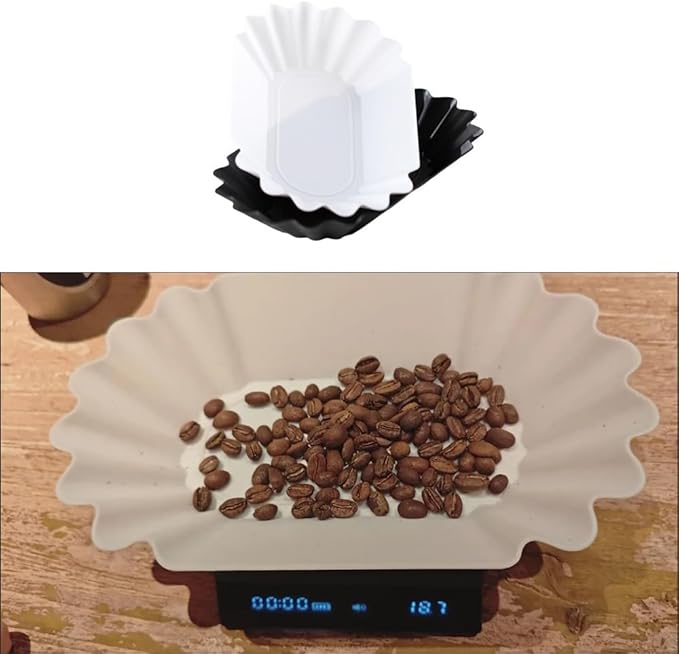 2 Pack Coffee Scale Weight Boats Coffee Bean Weighing Tray Roast Whole Beans Pans Weighing Dishes for Food Kitchen Scale Rechargeable Espresso Scales Espresso Machine Cold Brew Maker