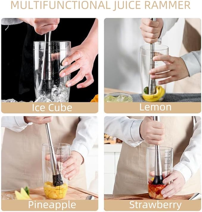 10 PCS Muddler for Cocktails Stainless Steel Drink Muddler 8 Inch Long Mojito Muddler Bar Muddler Tool Muller for Drinks Ice Crusher Bartender Tools Set Home Bartender Bars Accessories