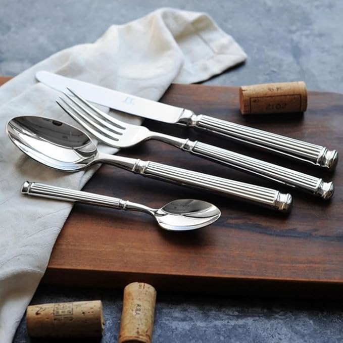 Exquisite Western food tableware set home stainless steel knife fork and spoon kitchen flatware creative silverware set Practical