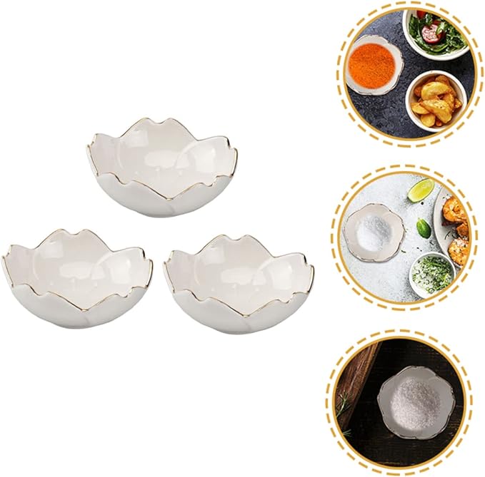 Homoyoyo 3pcs Jam Cherry Nuts Japanese Ceramic Candy Rest Serving Blossom Chopstick Dishes Condiment Appetizer Holder Dip Crystal Flower Glass Mini Plates Sushi for Style Seasoning Fruits