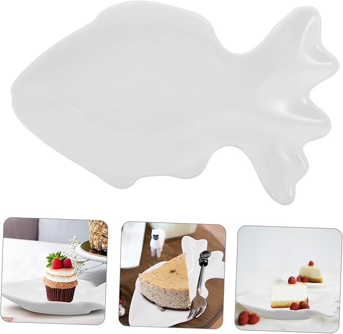 Cute Fish Shaped Ceramic Plate for Snacks and Appetizers Small Dipping Bowls for Soy Sauce Ketchup and Condiments for Parties and Boys and Girls