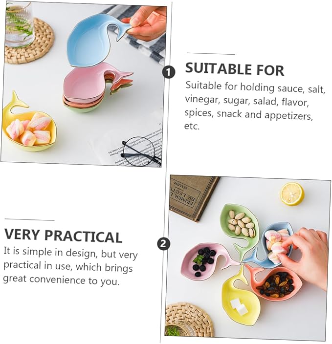 Cabilock 3pcs Seasoning Dishes for Kitchen Condiments Sauce Plates for Dipping Spice Storage and Appetizers Bright Colors Safe for Boys and Girls Random Colors