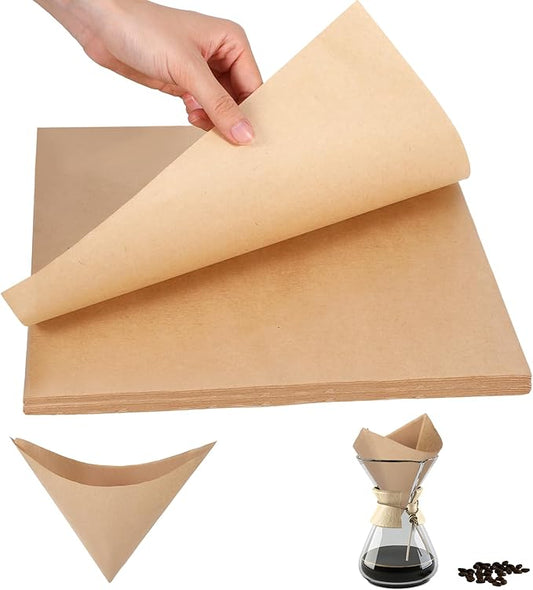 200Packs Pre-folded Pour Over Coffee Filter, Percolator Coffee Filters Paper Coffee Filter 5-12 Cup for Chemex Coffee Maker, Disposable Unbleached Coffee Filters for Pour Over Coffee Maker Drippers