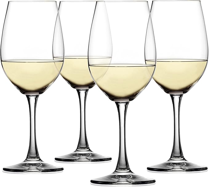 Spiegelau Wine Lovers White Wine Glasses Gift Set, Stylish Crystal Drinking Glasses, Elegant Stemmed Glassware for Home Bar, Wedding Gifts, Birthday Gifts, Hosting Essentials, 12 oz, Set of 4