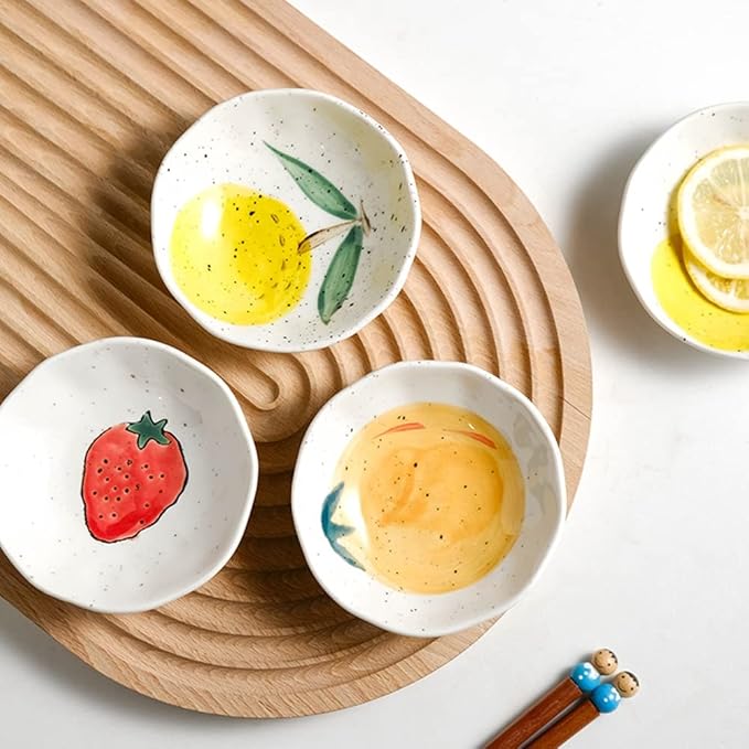 Dipping Sauce Bowls Appetizer Bowls Lemon Pattern Small Plate Dipping Sauce Plate Household Sauce Plate Tableware Snack Plate Small Bowl Sauce Plate Plate Ceramic Dip Bowls Dipping Sauce Bowls