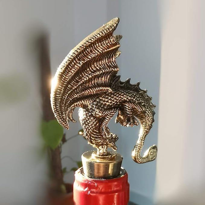 Dragon Wine Stoppers Gothic Metal Alloy Design Bottle Stopper for Dragon Gift Party Decorative