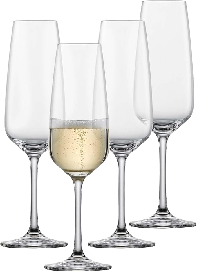 SCHOTT ZWIESEL Tulip Champagne Glass (Set of 4), Champagne Glasses with Effervescent Point, Dishwasher-Safe Tritan Crystal Glasses, Made in Germany (10 Ounce)