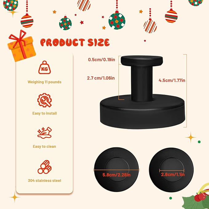 4Pcs Suction Cup Hooks, Suction Cup Hooks for Shower,Removable Towel Hooks for Bathroom Window Glass Door Wall, Bath Robe Looafh Wreath Hook for Hanging (Black)