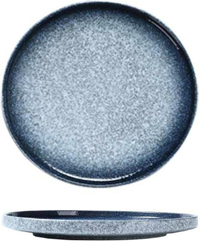 Japanese solid color household simple and exquisite underglaze ceramic plate -8-inch steak plate (Lan Yun)