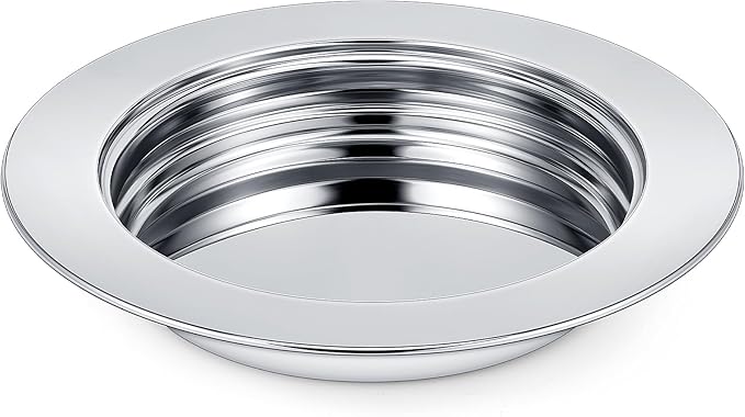 Zhehao 1 Pcs Communion Plates for Church Communion Bread Tray Plate Church Supplies Set Polished Stainless Steel Tray (Silver)