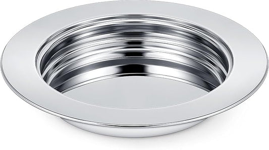 Zhehao 1 Pcs Communion Plates for Church Communion Bread Tray Plate Church Supplies Set Polished Stainless Steel Tray (Silver)