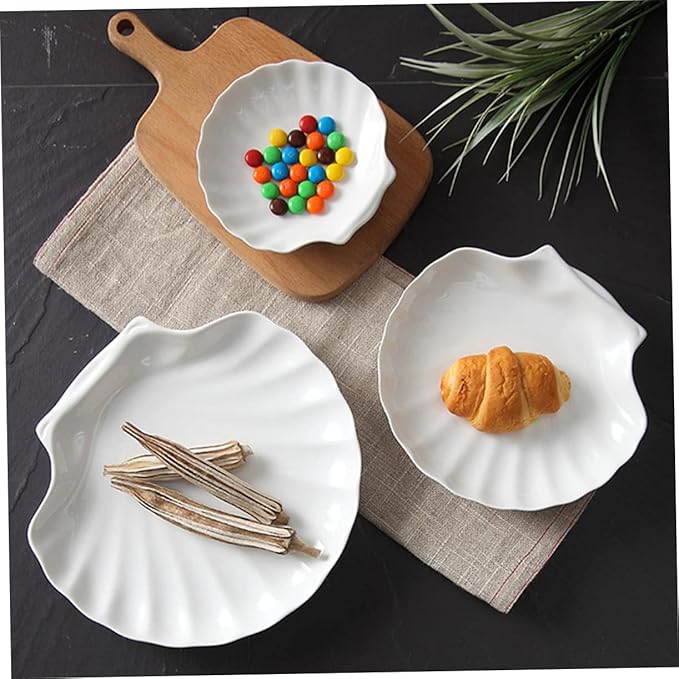 4Pcs Multi-Function Ceramic Plates Set Creative Dessert and Seasoning Plates Porcelain Side Dish Bowls for Home Dining Breakfast and Snacks